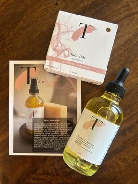 Tyme Soap LLC Facial Oil Cleanser + Face Bar Skincare Bundle Natural Soap Set